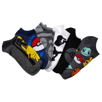 

6 Pairs Cartoon Pokemon Kawaii Pikachu Poke Ball Women Summer Socks Fashion Ankle Funny Socks Harajuku Invisible Short Socks