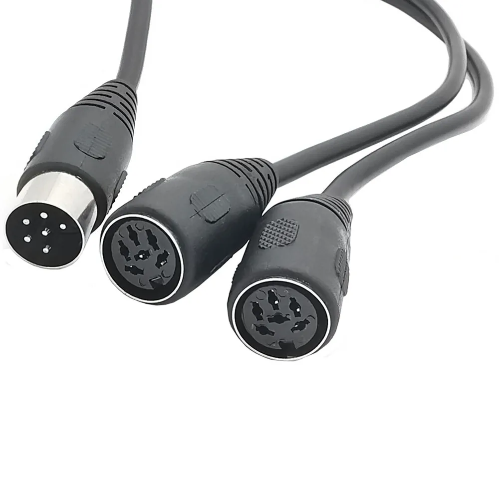 Din 6P 1 to 2 data signal Cable MIDI DIN 6Pin 1 Male to 2 Female Cable DIN Male Female 0.5m/50cm