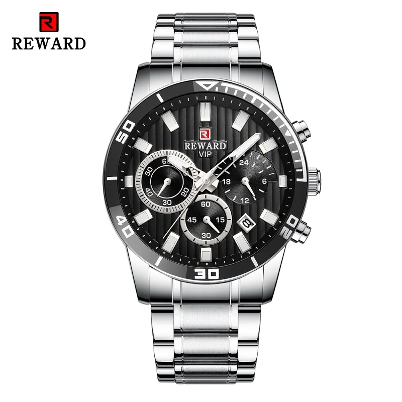 Silver Black Erkek kol saati наградные мужские часы Модные Кварцевые Золотые часы Топ люксовый бренд для мужчин s Бизнес водонепроницаемые часы Relogio Masculino - Цвет: Silver Black