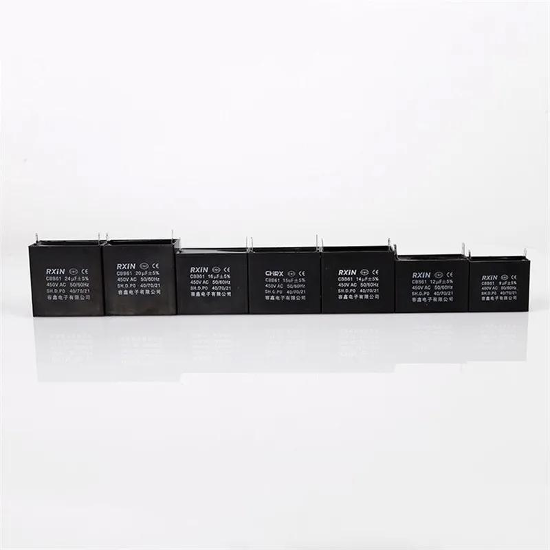CBB61 starting capacitance AC Fan Capacitor 450V AC8uF 10uF 12uF 14uF 15uF 16uF 18uF 20uF 24uF 50 60Hz Motor Run Capacitor 1pcs