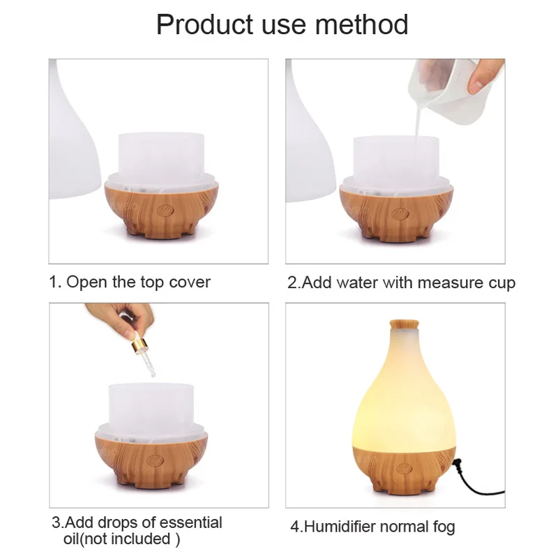 KBAYBO 95ml essential oil diffuser aromatherapy USB mini humidifier mist maker warm light ultrasonic humidifier for home office