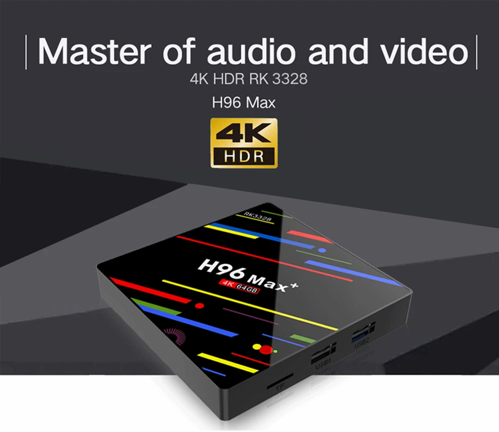 Android 9,0 H96 MAX Plus tv Box Rockchip RK3328 Android tv box 4G ram 64G H.265 4K Youtube Netflix Google Play Smart tv H96 MAX