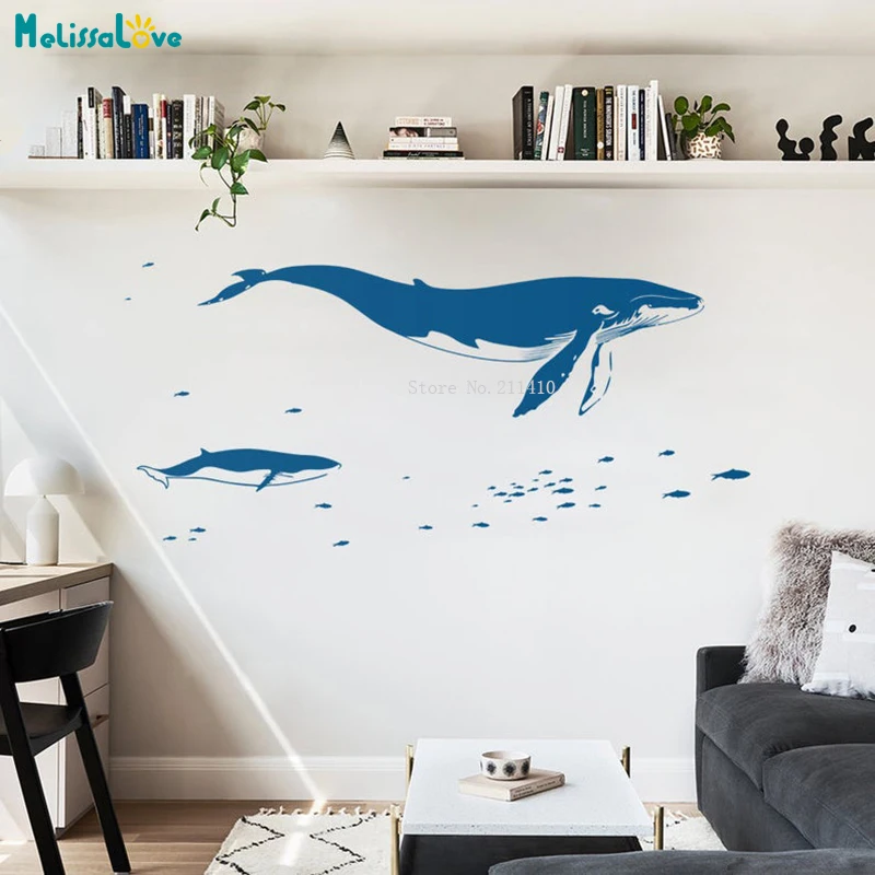 Home & Living Wall Décor Home Décor Sea World decor Whale wall sticker