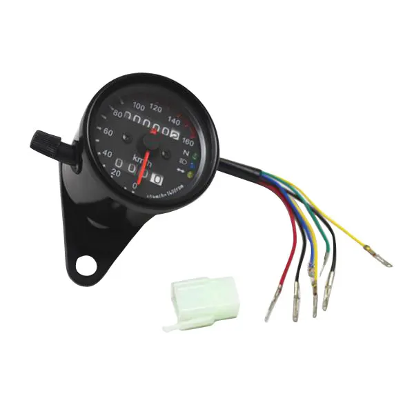 LED Backlit Signal Motorcycle Odometer KMH Speedometer Gauge Cafe Racer
