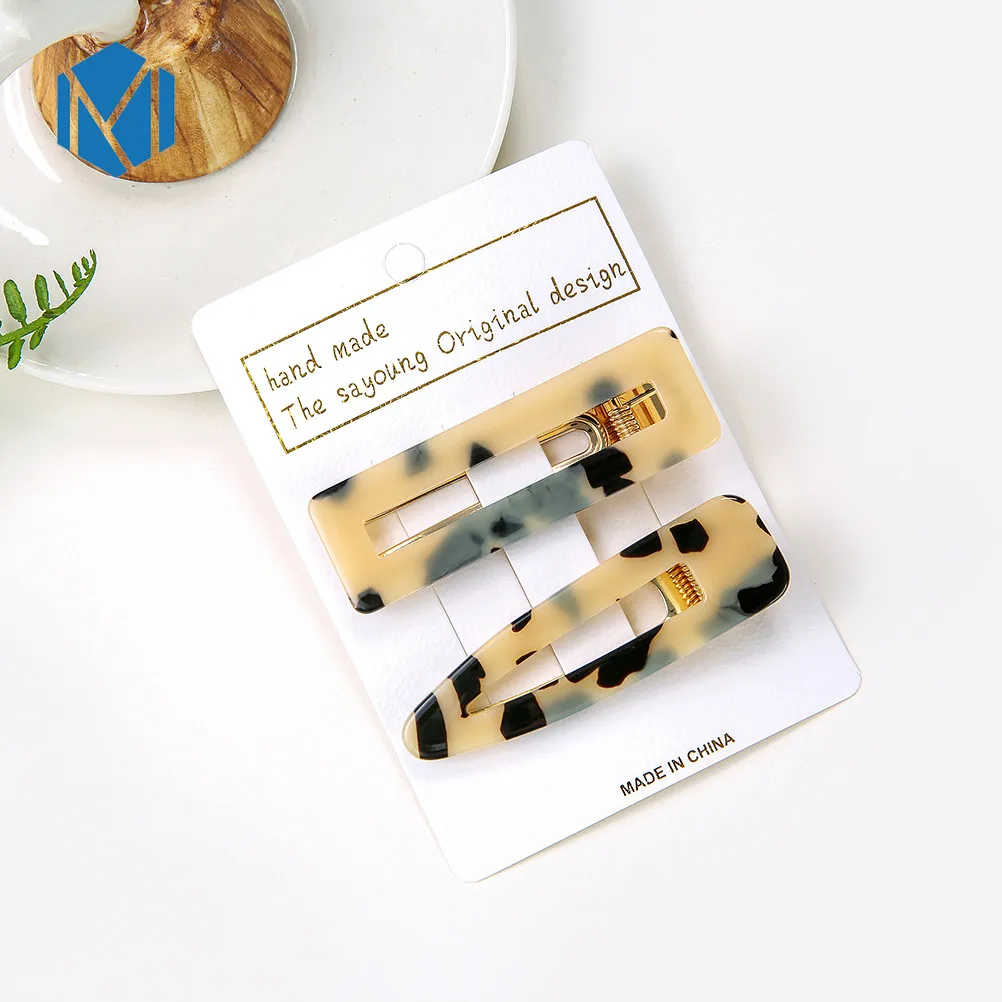 two pieces S M MISM заколки для волос для женщин, шпильки для волос, акриловые заколки в форме капли, блестящая фольга, блестящая Шпилька, заколка для волос - Цвет: two pieces S