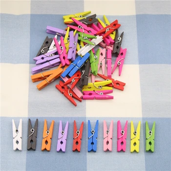 

10 Pcs Random Mini Colored Spring Wood Clips Clothes Photo Paper Peg Pin Clothespin Craft Clips Clip Holder