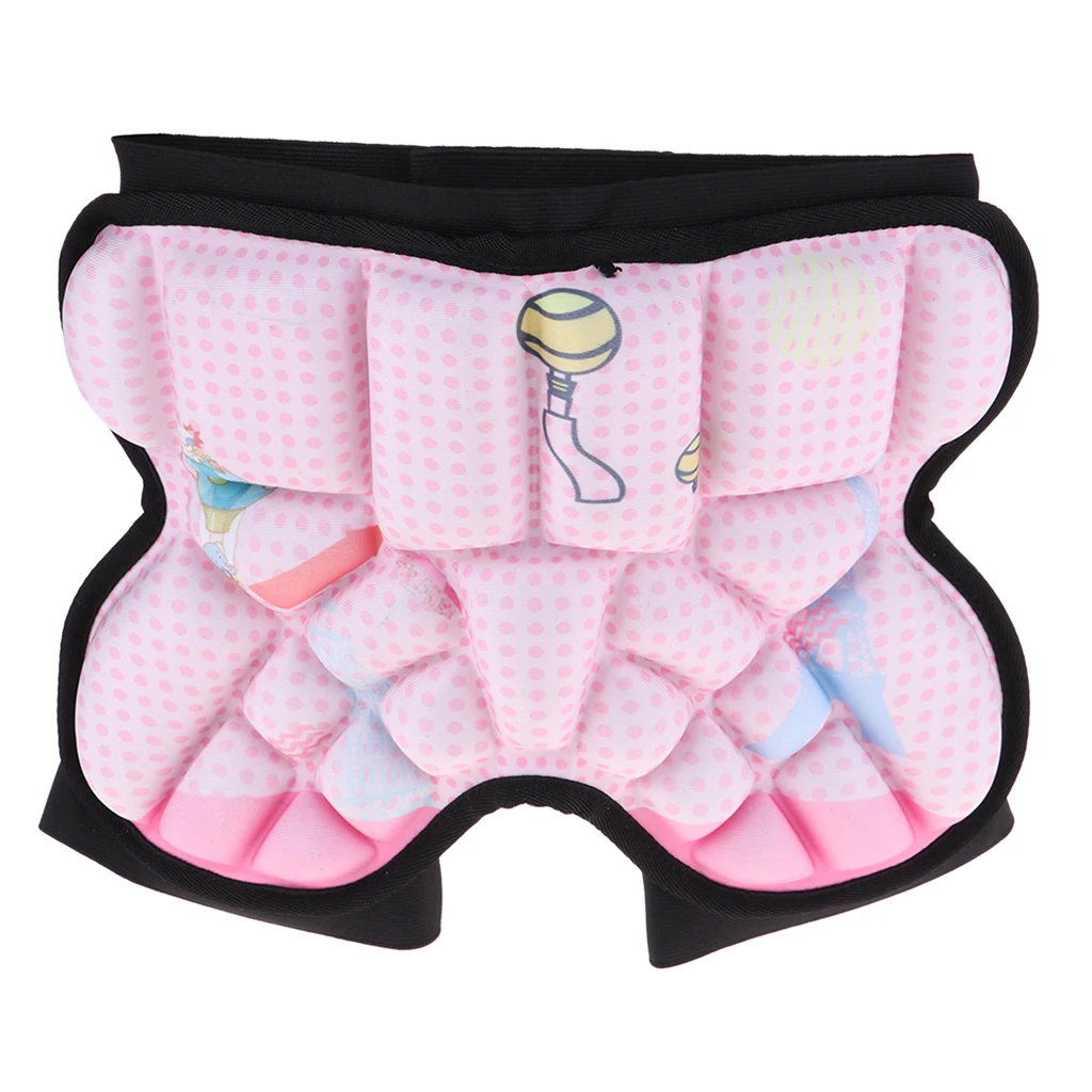 Kids EVA Paded Short Pants 3D Protection Hip Butt Protective Gear Adjustable Strap Waist Guard Impact Pad for Ski Ice Skating 
