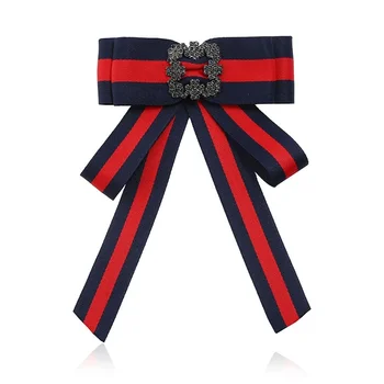 

Exaggerated Bow Tie Bow Brooches High-grade Fabric Alloy Zircon Ribbon Clothing Brooch Collar Jewelry for Women Fashion Jewelry