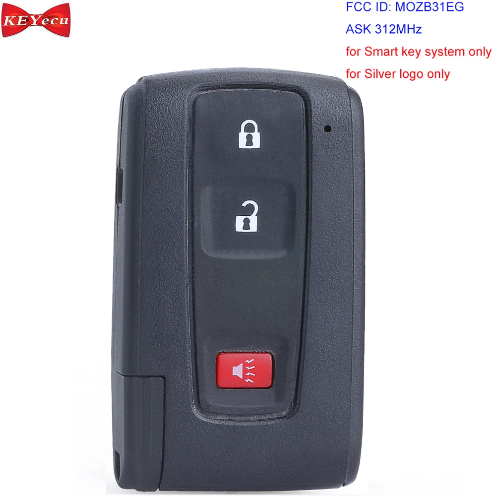 KEYECU для Toyota Prius 2004 2005 2006 2007 2008 2009 дистанционный смарт ключ-брелок спросить 312 МГц