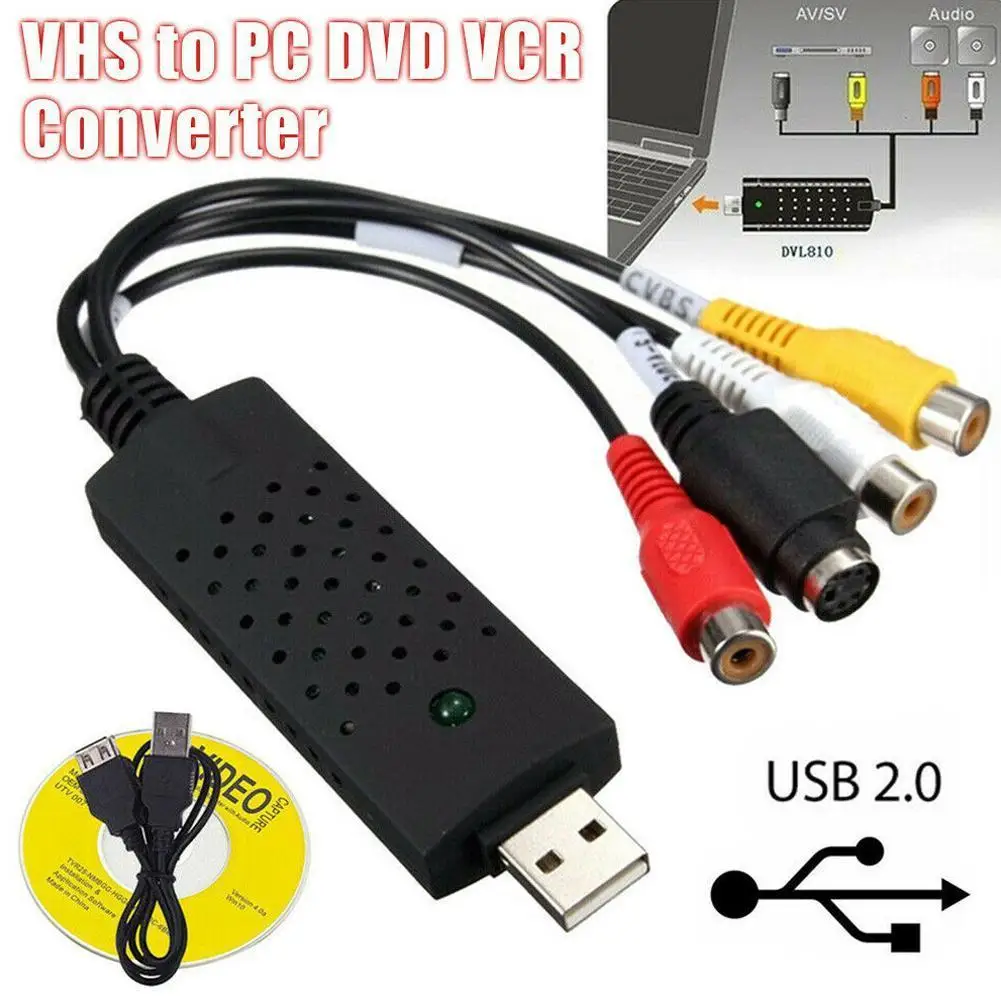 USB 2 0 адаптер для видеозахвата конвертер карта тв тюнер AV видеомагнитофон аудио