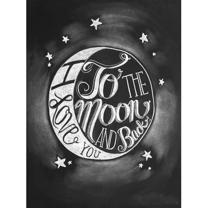 Абстрактная Алмазная вышивка Love You Back To The Moon DIY картина Картина для гостиной