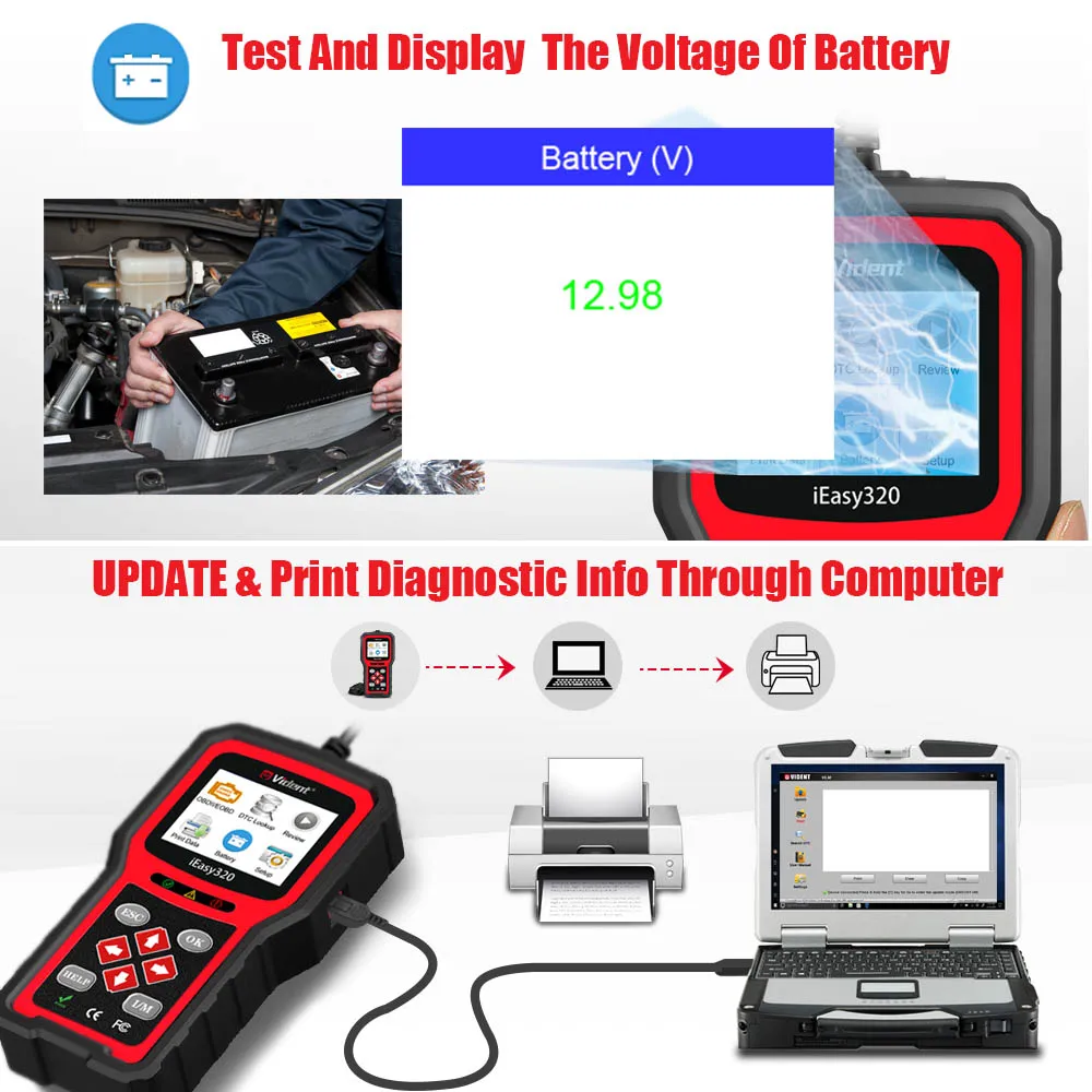 VIDENT iEasy320 CAN OBDII/EOBD считыватель кодов OBD2 автомобильный диагностический сканер PK KW850