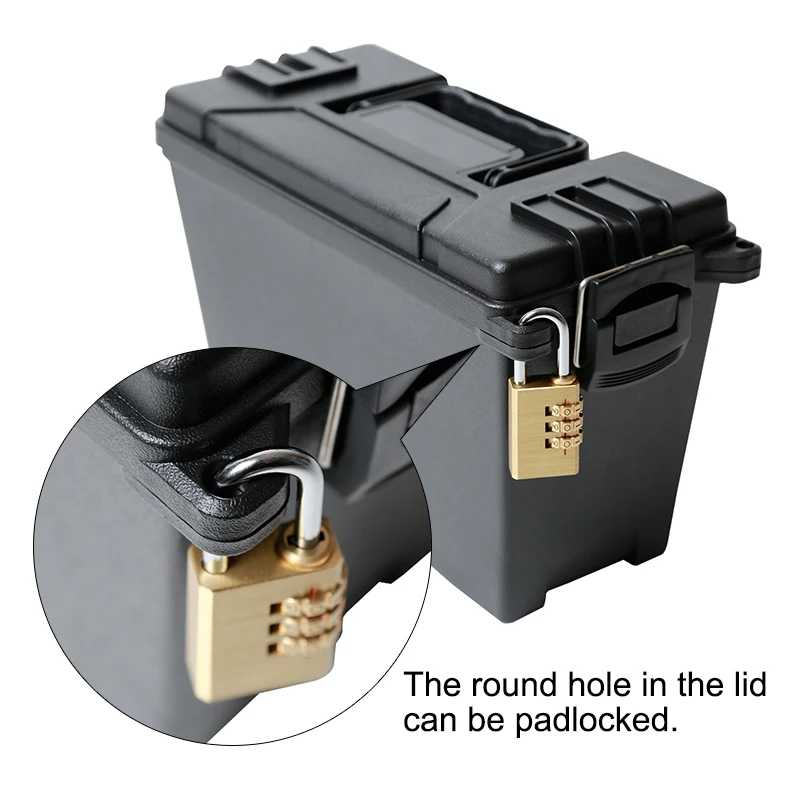 Hunting Ammo Box Multifunction Plastic Storage Bullet Box Heavy Duty Caliber Bulk Ammo Crate Lightweight Storage Case Ammo Can 6