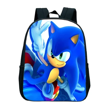 

Cute Sonic Backpack Beautiful Printing Pattern Kids Kindergarten Rucksack Back to School Gift Mochila 12 inch