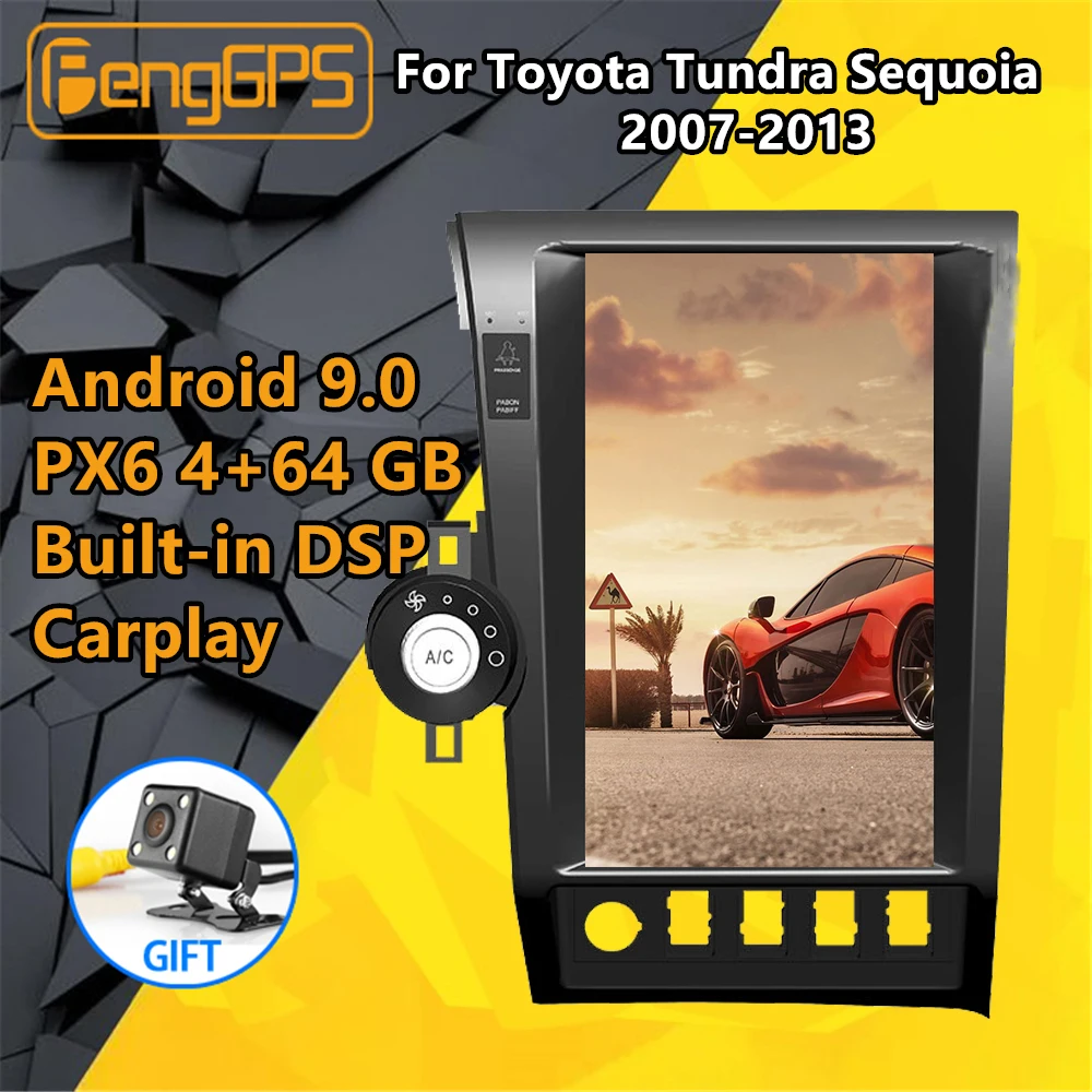 Автомобильный мультимедийный плеер для Toyota tundra Sequoia 2007 2013 аудио Радио Android Tesla