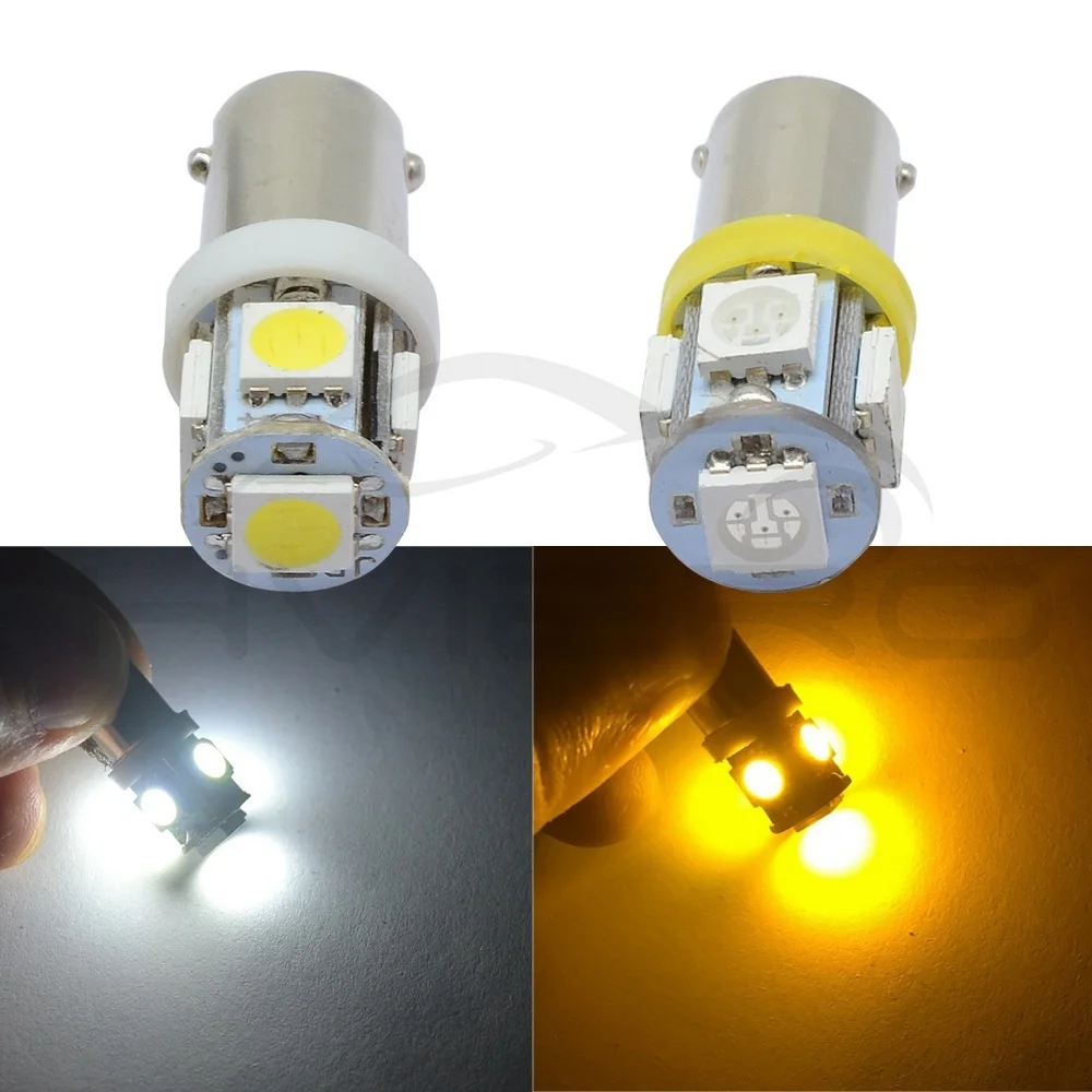 Hviero CAR Led Festoon Dome Door Lights Tail Light Wedge Lamp 5050 5SMD BA9S White Green Blue Yellow T4W Turk Bulb Car Marker Light