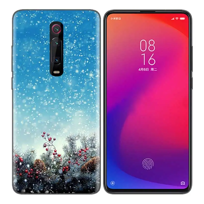 Коричневый Черный мягкий силиконовый чехол для Xiaomi mi 9T CC9 Red mi 4 4X5 6 6A 7 7A Note Plus K20 Pro F1 Tampa Fall happy new year C - Цвет: Коричневый