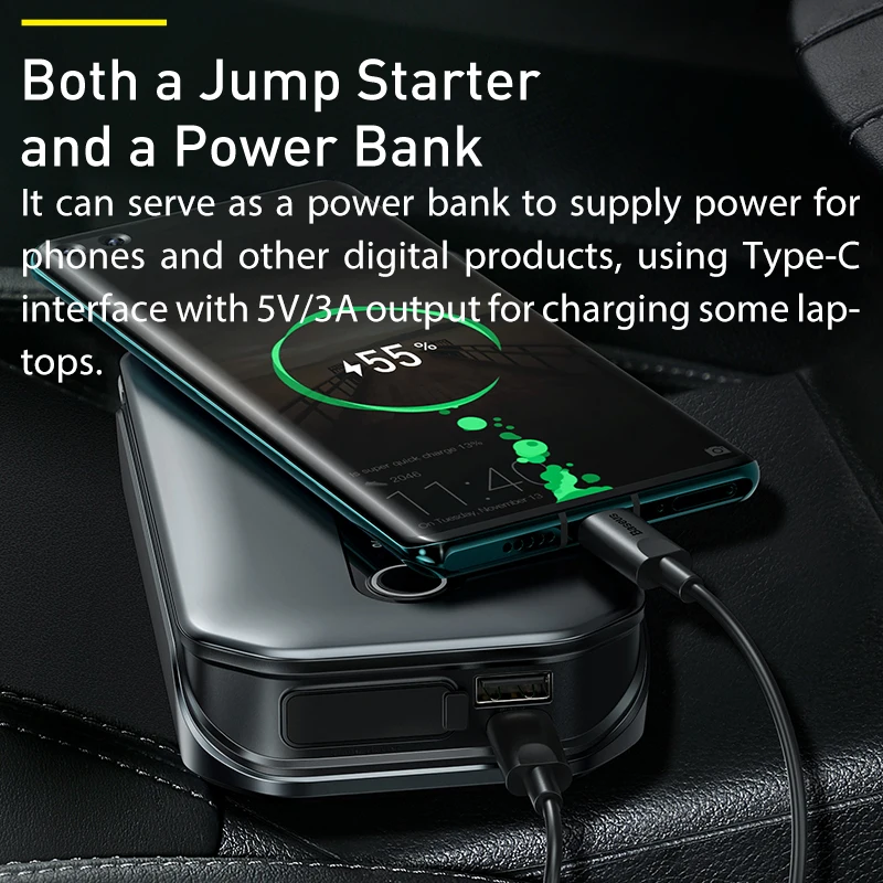 Baseus Portable Car Jump Starter 12000mAh 12V