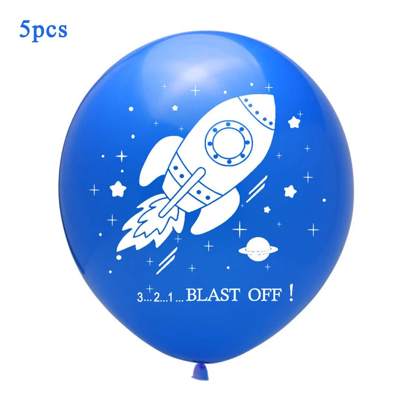 5pcs Blue 7 трубок алюминиевые космонавты и ракеты воздушный шарик "Планета" Стенд globos держатель для звездного неба тематическая вечеринка на день рождения украшение подарок поставки - Цвет: 5pcs Blue