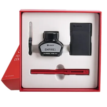 

Luxury Fountain Pen Ink Set Extra Fine Stainless Steel Nib Metal Pens with 30ml Bottle Ink 6pcs Ink Cartridge Business Gift Set