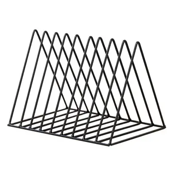 

Desktop Organizer Set 9 Grid Bookends File Storage Rack Multifunction Triangle Desk Book Magzine Holder