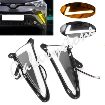 

2pcs LED Daytime Running Lights Fog lamp w/ Turn Signals Fit For Toyota CHR 2016 2017 2018