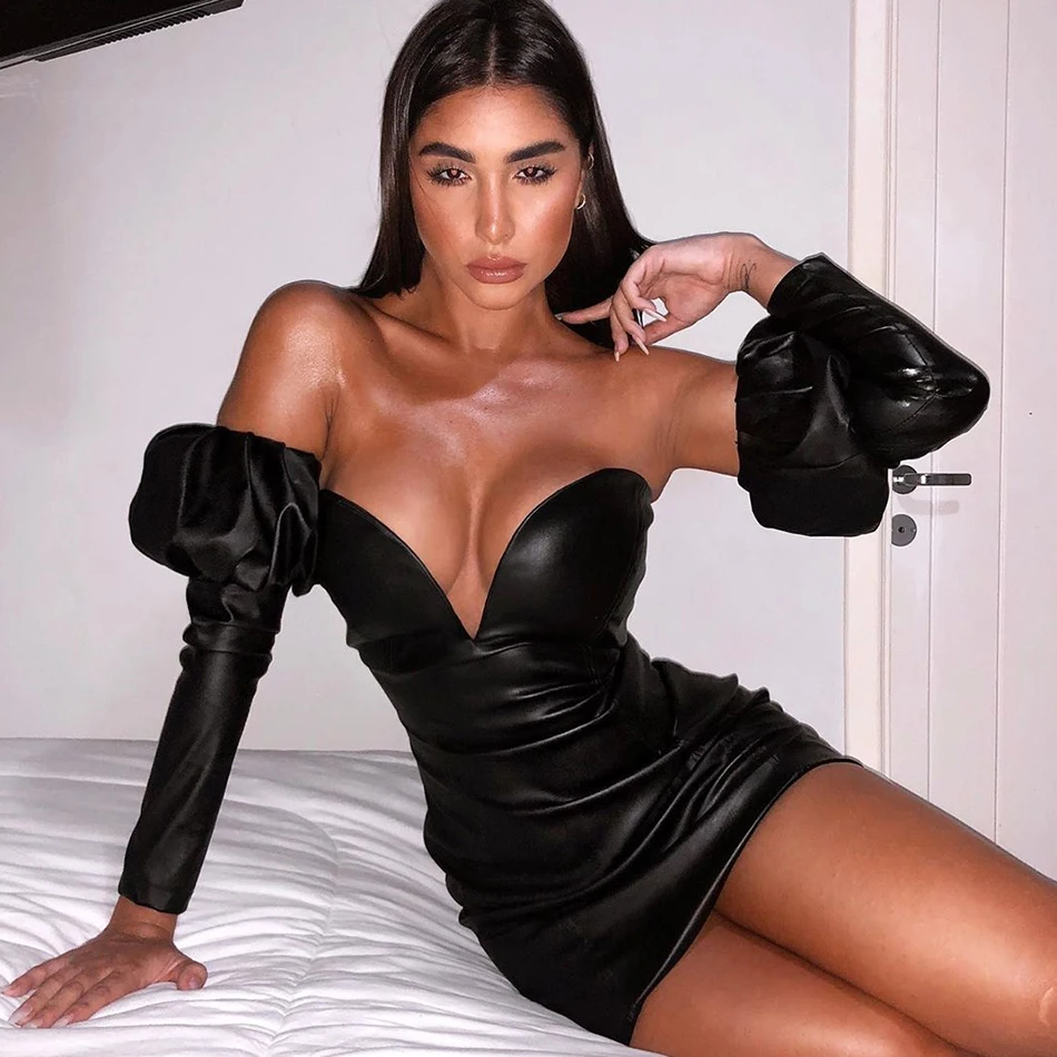 

2019 New Autumn Celebrity Party Bodycon Dress Women Long Sleeve Off The Shoulder Strapless Sexy Night Club Dress Women Vestidos