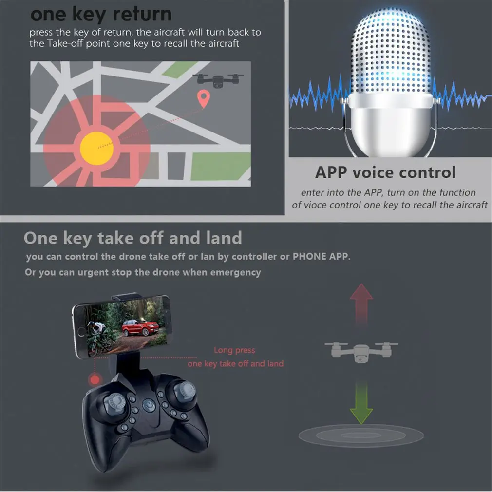 LF602 2.4G Mini FPV Foldable RC Quadcopter Drone Aircraft with 0.3MP Wifi Camera Gesture Selfie Altitude Hold