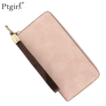 

Brand Designer Wristband Wallets Women Many Departments Ptgirl Clutch Wallet Female Long Large Card Purse Ladies Handbag Wallets