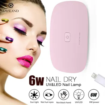 

Saviland Faster Shipping Mini 6W LED Lamp Nail Dryer USB Charge 30s 60s Timer LED Light Quick Dry Nails Gel Manicure Nail Art