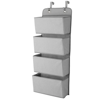 

Simple Houseware 4 Pocket Hanging Wall Closet Storage Bag Organizer over Door Cloth Toy Organizer Bag Pouch Hanger