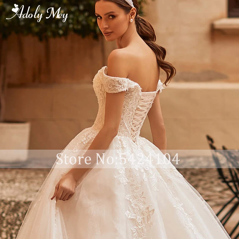 dresses for wedding Adoly Mey Gorgeous Appliques Sparkly Tulle A-Line Wedding Dress 2022 Luxury Sweetheart Neck Beading Lace Up Princess Bridal Gown long sleeve wedding dresses