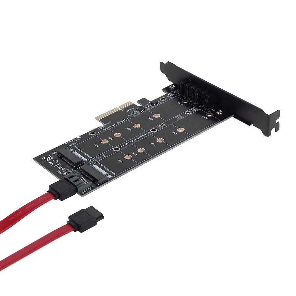 B-ключ SSD аксессуары компьютерный адаптер карты NGFF к PCIE X4 NVME платы M.2 черный двойной интерфейс компоненты M