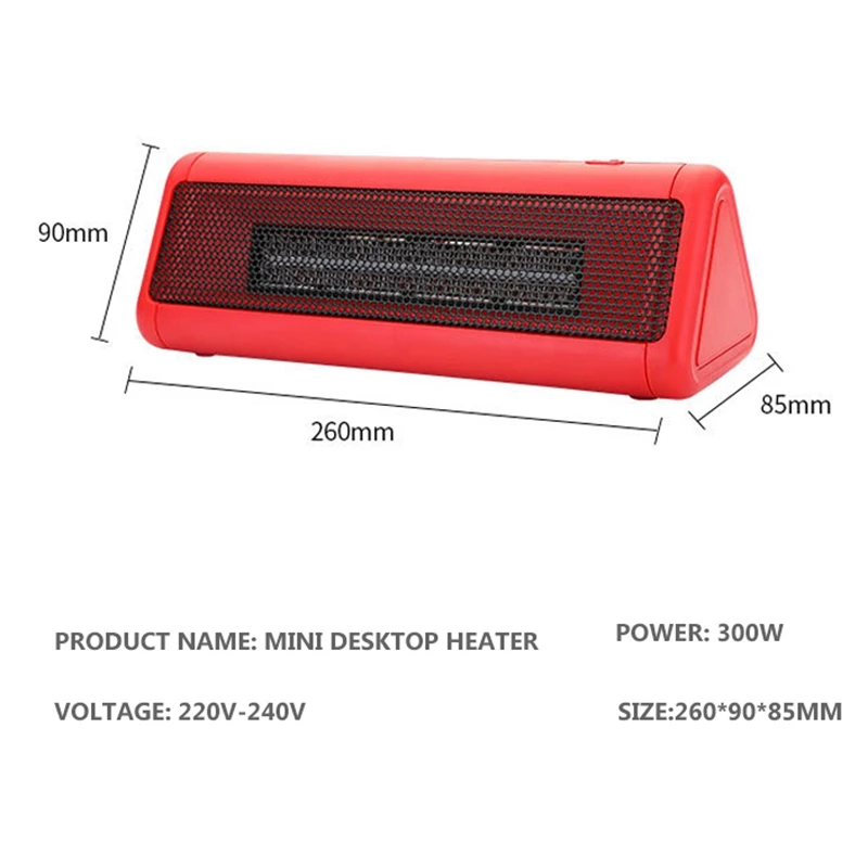  300W Portable Electric Heater Mini Desktop Heater Home Office with European Standard Plug