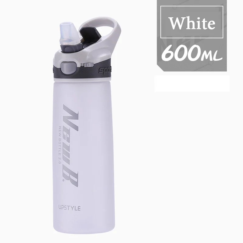 White-600ml 600/750 мл Ёмкость Спортивная бутылка для воды, летняя спортивная одежда для детей Высокое качество Тур Пеший Туризм Портативный летние бутылка tritan замыкатель замка - Цвет: White-600ml