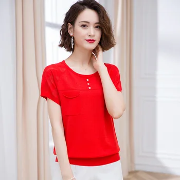 

2020 casual loose round neck side pockets solid color sweater women
