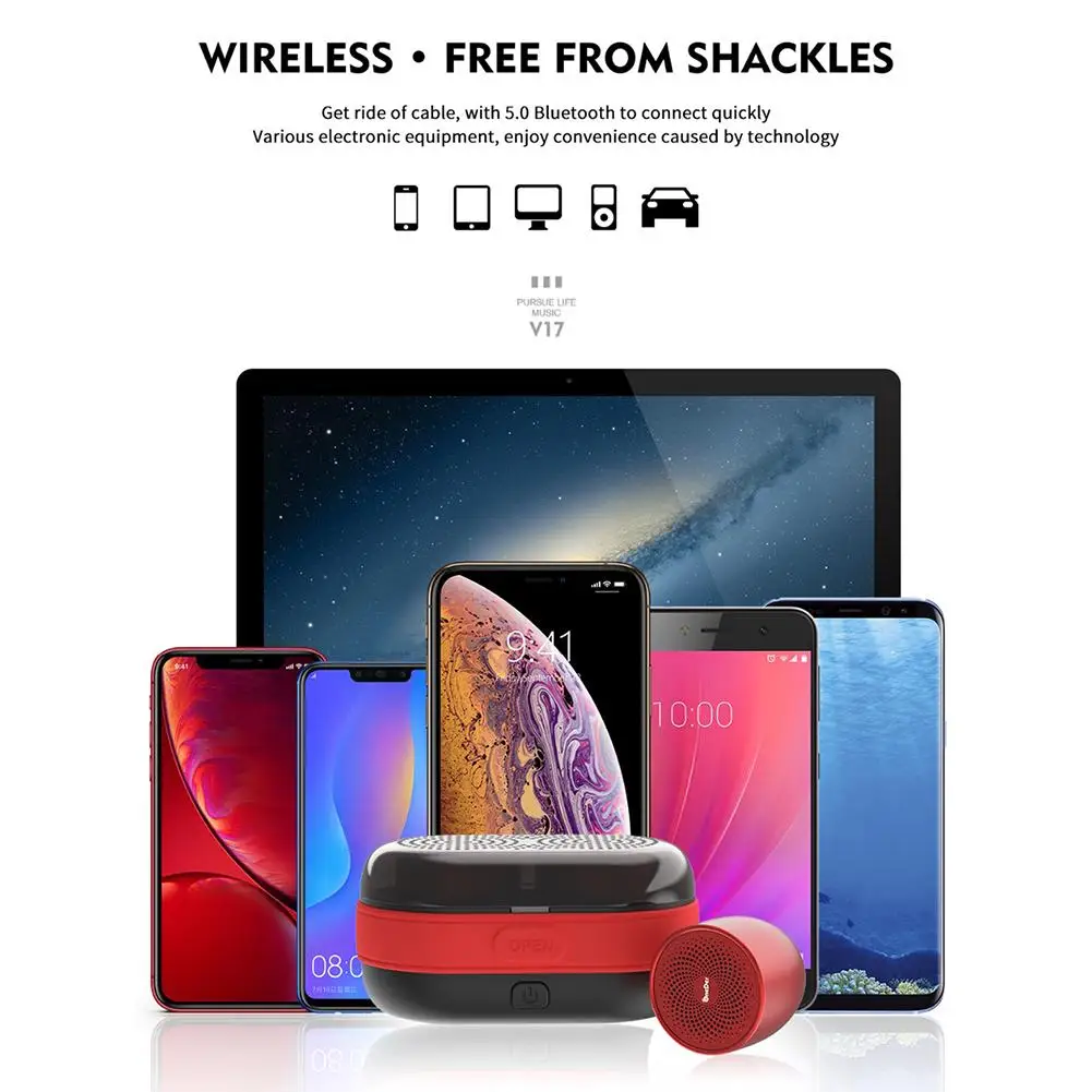 V17 Открытый Мини Bluetooth динамик TWS тяжелый бас Портативная зарядка склад магнитная муфта 5,0 маленький стерео