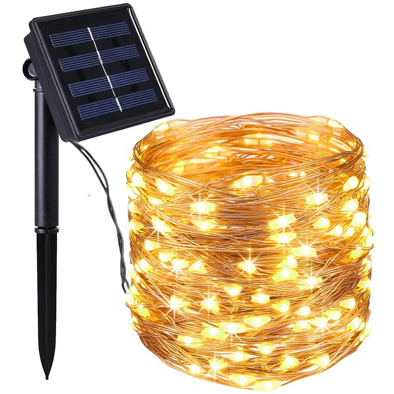 

Cross Border Manufacturers LED Solar Copper Lamp Waterproof Lighting Chain Christmas Holiday Decorative Lights Waterproof Batter