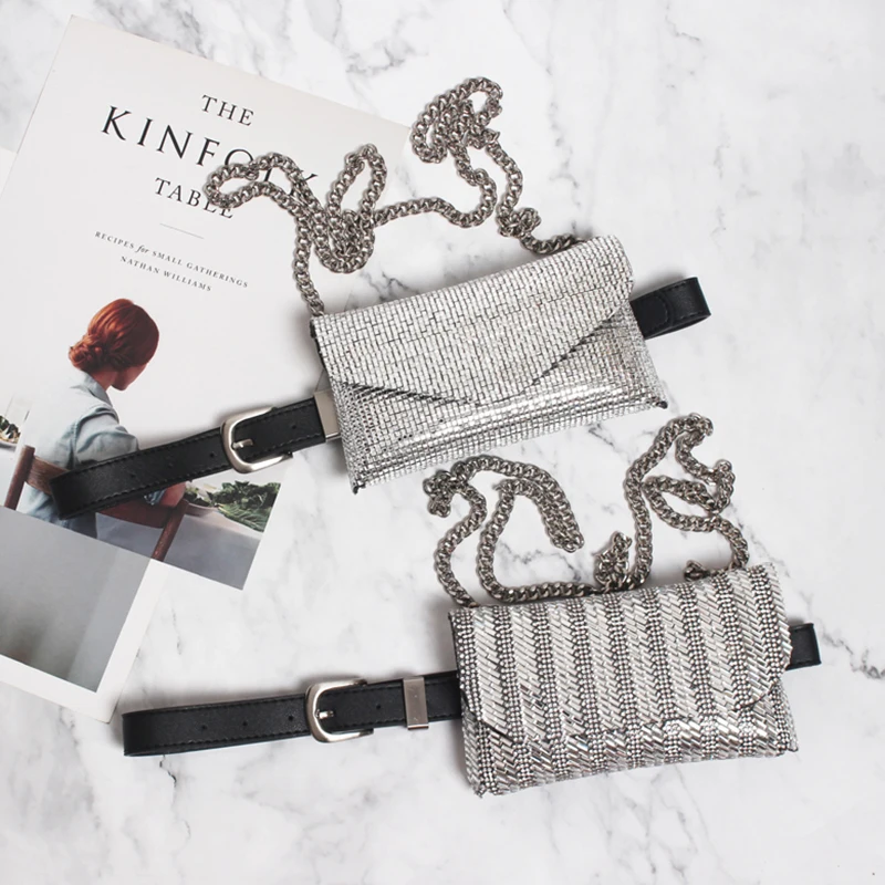 [EAM] из искусственной кожи Стразы Blingbling металлическая цепочка, пояс для женщин, новая мода, подходит ко всему, Осень-зима JZ305