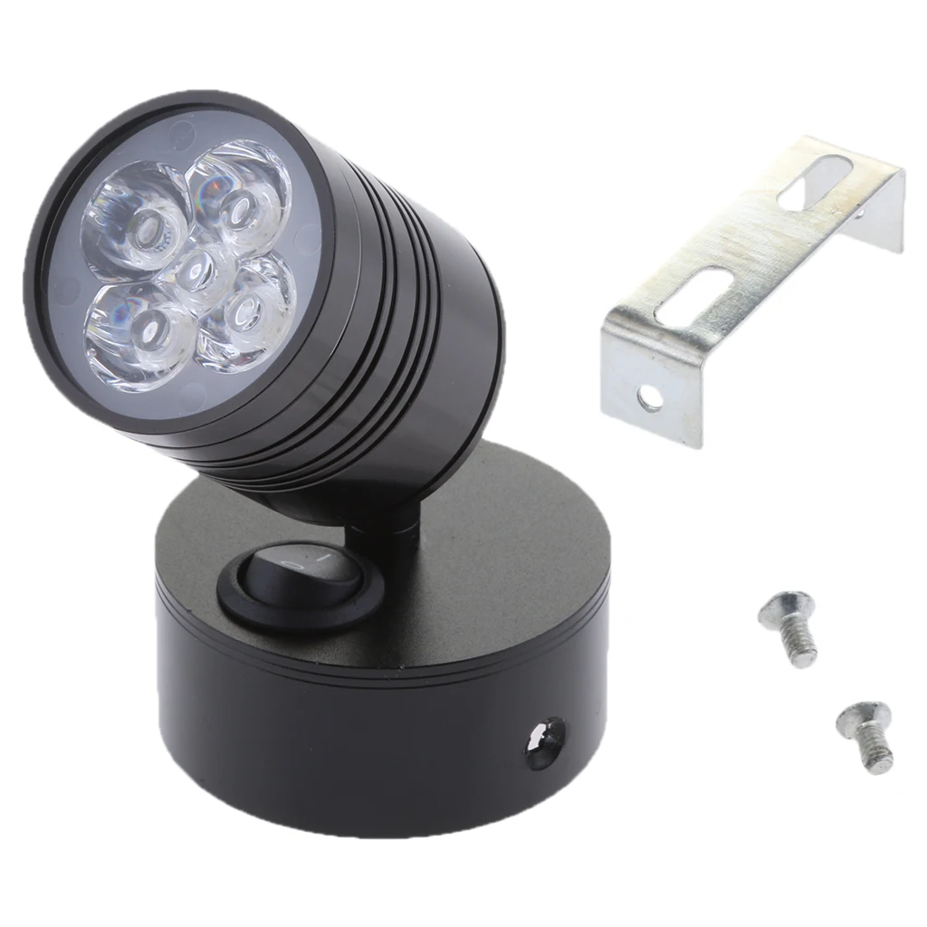 5W 12V Boat Adjustable LED Reading Light Wall Lamp with Switch Wall Mount