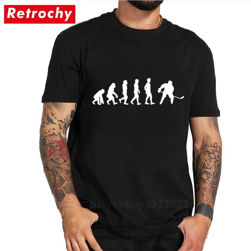 

Evolution Of Ice Hockeyer Funny Men's Sweatshirt 2019 New Cheap High Quality Youth Boys Sports T-Shirt Hockey Fans Cotton Tshirt