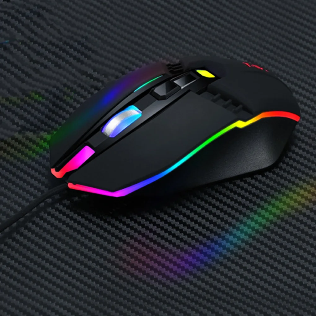 V8 компьютерная проводная мышь геймер 2400 dpi Регулируемая оптическая RGB подсветка офисные USB Мыши для ноутбуков