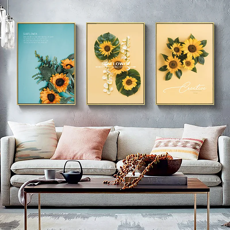 

Nordic Morden Sunflower Painting Canvas Painting Picture Decoration Home Wall Art Poster and Printed for Living Room Bedroom