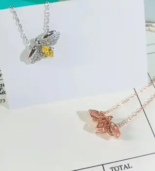 

TSHOU244 new Firefly necklace s925 silver necklace pendant yellow zircon