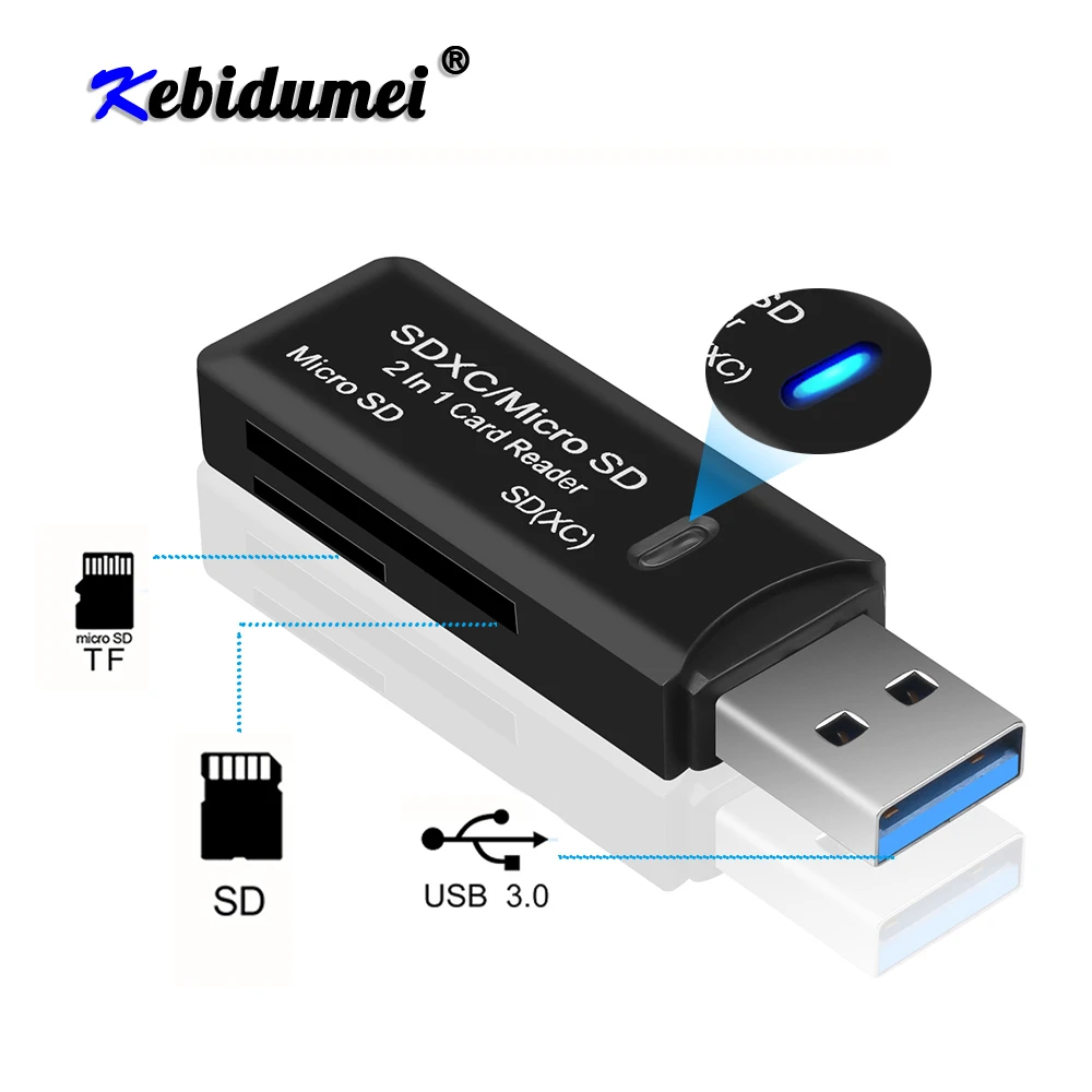 

Kebidumei USB 3.0 Multi Memory Card Reader Adapter Mini Card Reader For Micro SD/TF Micro SD Readers For Laptop Computer