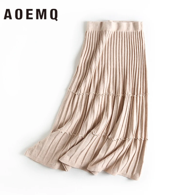AOEMQ модные юбки с эластичными лентами, женские юбки 4 цветов, пляжные юбки с оборками и драпировкой, женская одежда