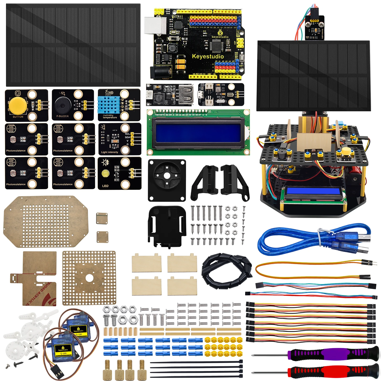 Keyestudio painel solar kit de rastreamento sistema