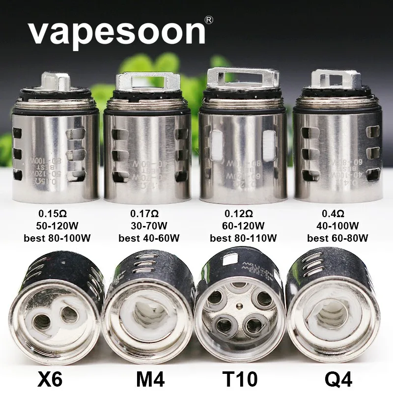

15pcs Authentic vapesoon V12 Prince-M4/Q4/X6/T10 Replacement Coil Head Atomizer Core for TFV12 Prince Tank Mag 225w TC Kit