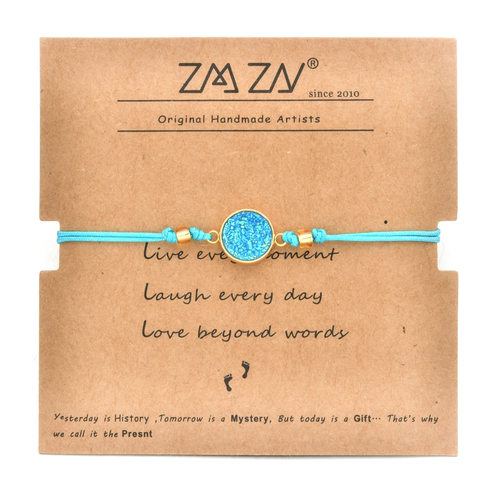 

ZMZY Bohemian Druzy Bracelets for Women Handcrafted Bracelet Drusy Crystal Micro Pave Bracelet Bling Bling Charm Bracelet Girls
