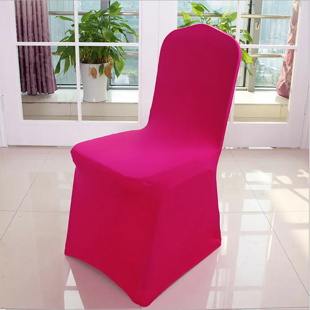 10PCS Dining Chair Covers Spandex Slip Cover Stretch Wedding Banquet Brown Pink! 
